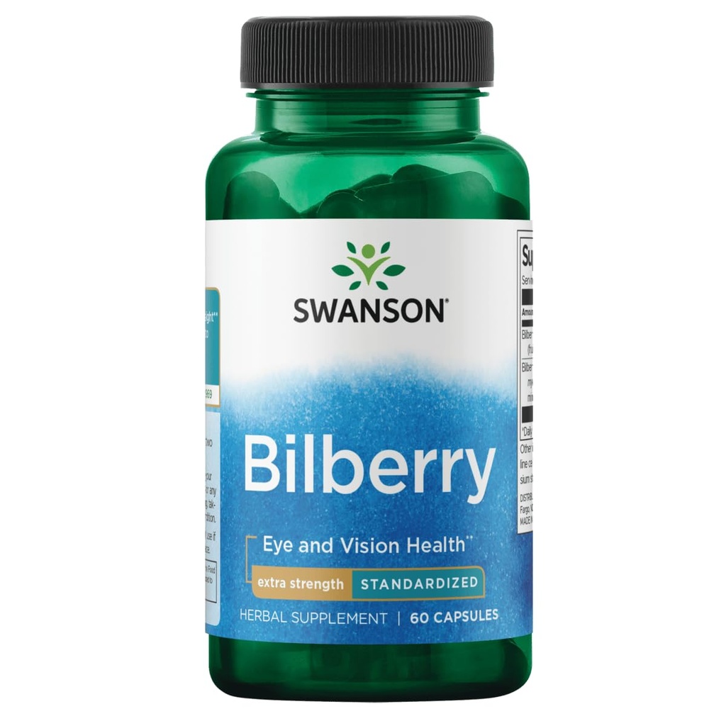 סוונסון תוספת-Strength Bilberry (Standardized) 100 מיליגרם 60 קפסולות