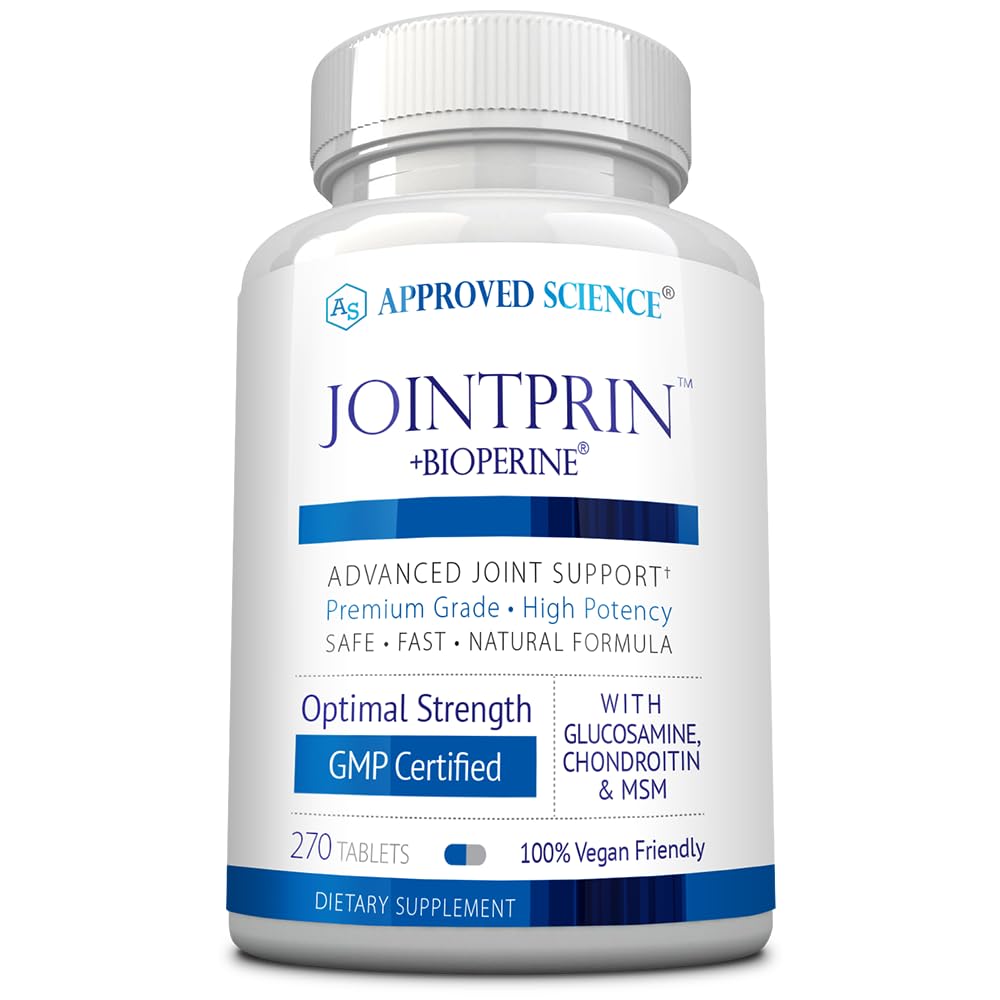 מוסמך מדע משותף - תוסף תמיכה משותפת - Glucosamine, MSM, Chondroitin, Turmeric, Boswellia, BioPerine - 3 חודשים אספקת