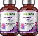 ויטמין Bphix K2 MK-7-100 mcg 60 Vcaps 2 Pack - תומך חזק עצמות בריאות