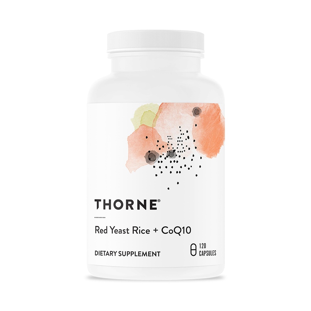 THORNE - Red Yeast Rice + CoQ10 - לשמור על רמות כולסטרול בריאות ותמיכה בריאות Cardiovascular - תוספת תמיכה אנטיoxidant * - Gluten-חינם, ללא חלב - 120 משרתים