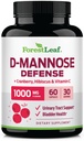 ForestLeaf D Mannose 1000 מ"ג קפסולות - D-Mannose עם Cranberry, Hibiscus & VIT C, Urinary Tract Health for Women and Men, Organic DMannose Pills for UTI, Urinary Health & Bladder תמיכה 60 קפסולות