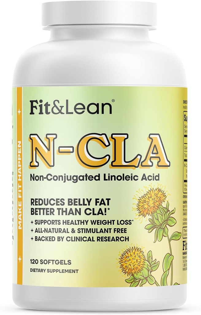 Fit & Lean N-CLA, תוספת הרזיה, להפחית שומן Belly שומן טוב יותר מאשר CLA, Boost Metabolism, תומך שריר Lean, Stimulant חינם, un Congated Linoleic Acid, 120 משרתים (Packaging May Vary)