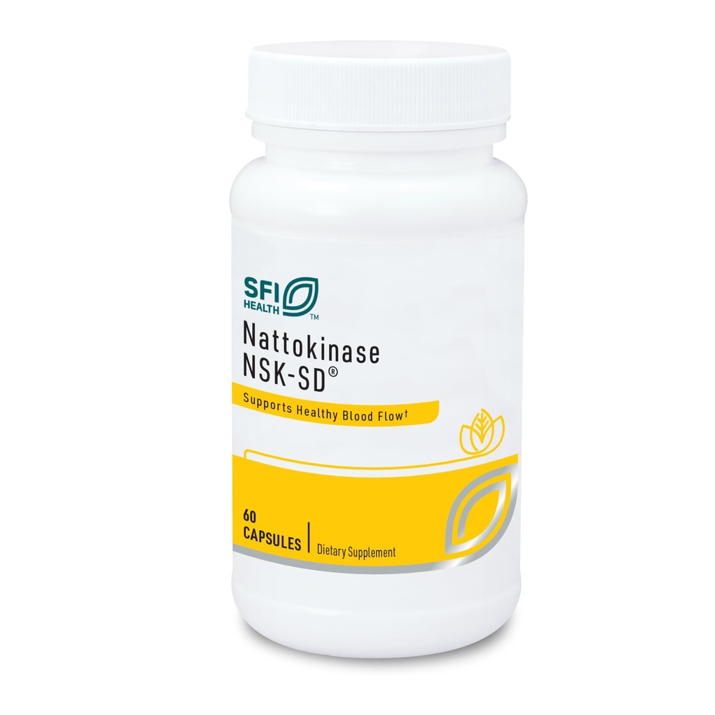 Klaire Labs SFI Health Nattokinase NSK-SD - Proteolytic Enzyme for Cardiovascular Support, Milk & Gluten-Free (60 קפסולות)