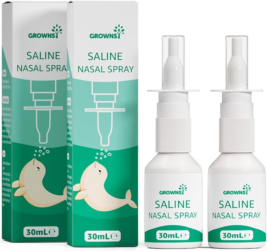 בייבי סאלין נסאל Spray, 2 PCS Natural Nasal Spray עם Xylitol, Non-Alcoקתולי, הקלה מיידית של נאסל ו-Daily Care