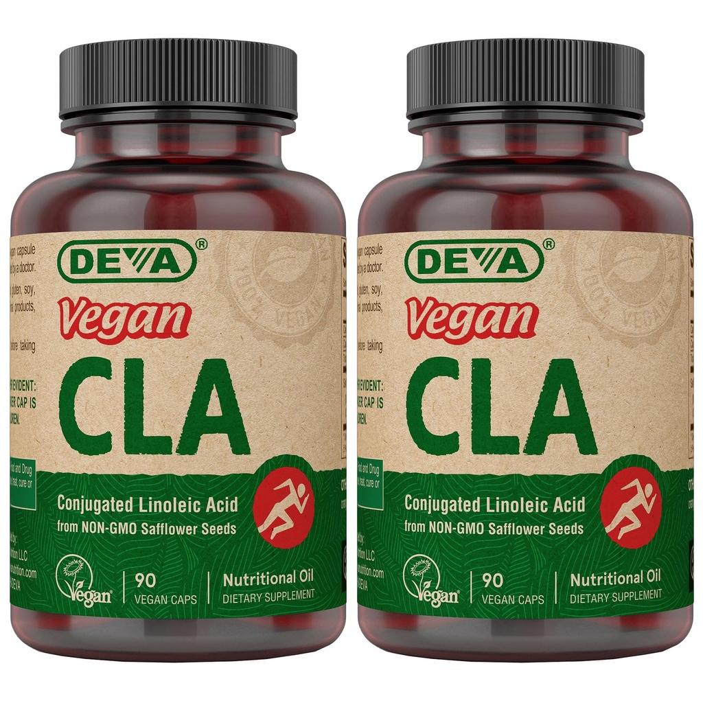 ויטמין DVA טבעוני Conjugated Linoleic Acid (CLA), מ שמן Non-GMO Sapflower, 90 קפסולות, 1-Pack