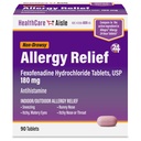 HealthCareAisle Allergy Relief - Fexofenadine hydrochloride Tablet USP, 180 מ"ג, 90 טבליות, Allergy תרופות, non-Drowsy 24Hour Relief