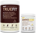 RSP NUTRITION טבעוני AminoLean Pre Workout אנרגיה (Pineapple קוקוס 25 משרתים) עם אבקת חלבון TrueFit (Choate 2 LB)