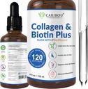 נוזל Collagen & נוזל biotin עם bioPerine for Enhanced Absorption - 10000mcg Collagen נוזל נוזלי ו 5000mcg biotin נוזל קולאזן עבור נשים -4 חודשים אספקה של ביוטין ותוספים Collagen