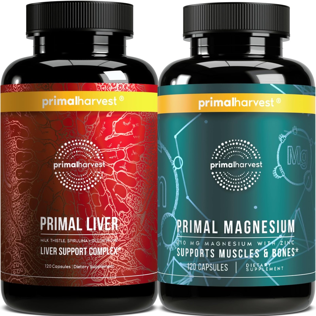 תוספי מגנזיום ו- Liver for Women and Men by Primal Harvest Bundle