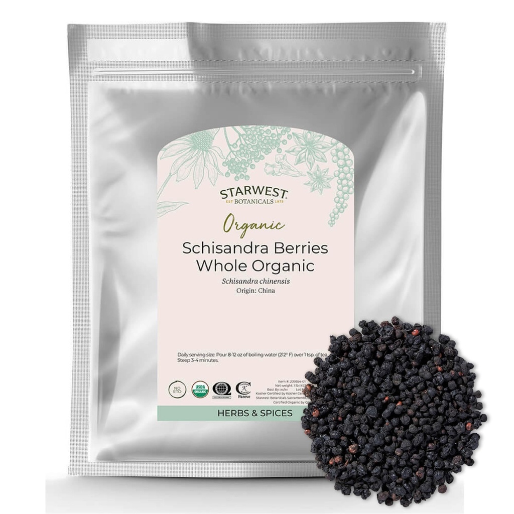 Starwest Botanicals Organic Schisandra Berry Whole, 1 פאונד