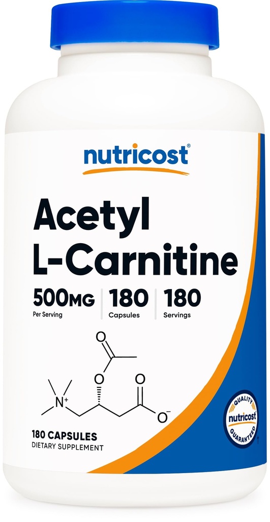 Nutricost Acetyl L-Carnitine (ALCAR) 500mg, 180 Capsules
