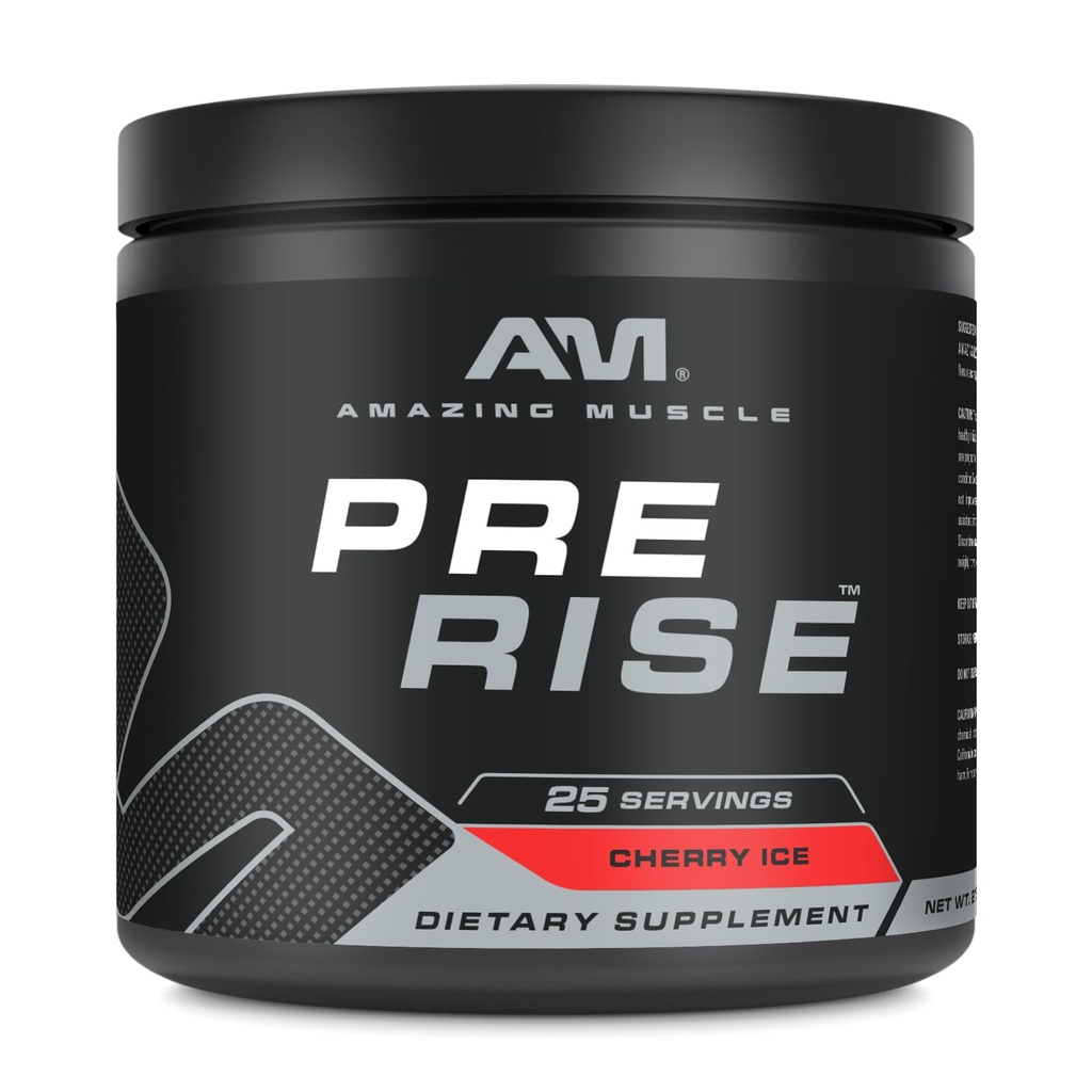 שריר מדהים לקום | תוספת של אבקת Pre-Workout עם Caffeine & Beta-Alanine עבור גברים ונשים | 25 משרתים (25 משרתים, Cherry Ice)