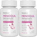 סיוע ב- Menopausal Strength Symptom Helps to Combats Menopause, Hot Flashes, Night Sweats ו- Mood Swings כדי לקדם שינה ואנרגיה מנוחה - 60 קפסולות (Pack of 2)