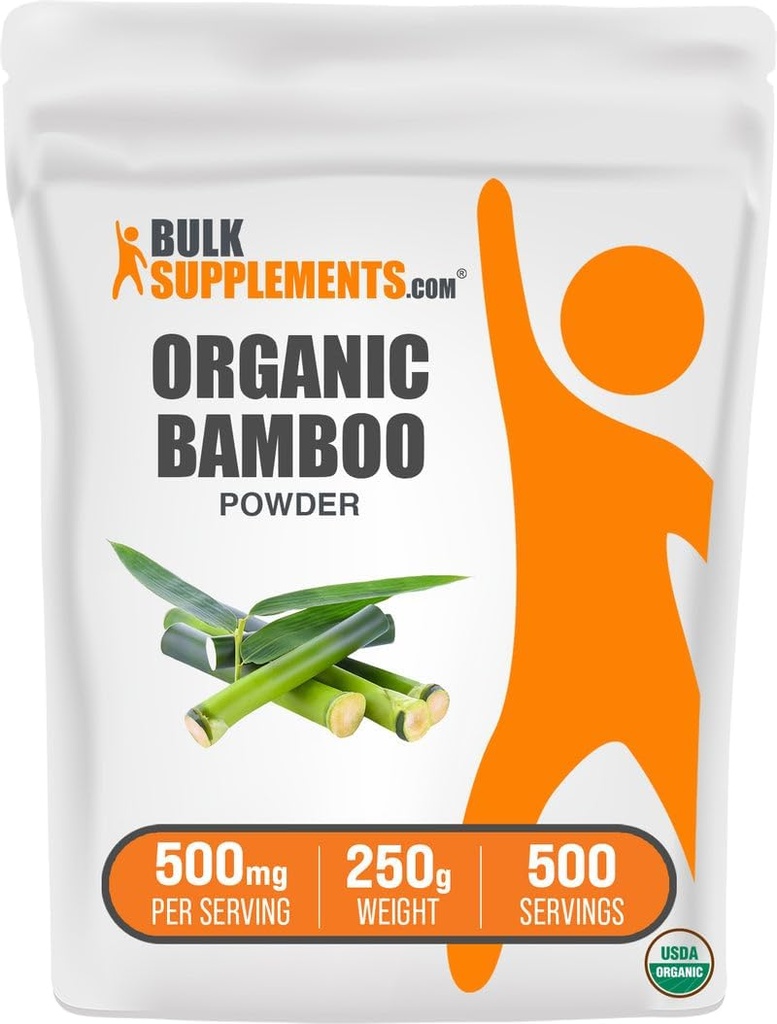 BulkSupplements.com אורגני אבקת Bamboo - תוספי Silica, Bamboo תוסף - Gluten Free, 500 מ"ג לשרת, 250g (8.8 oz) (Pack of 1)