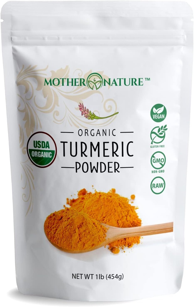 אבקת Turmeric אורגנית עם Curcumin - הודו Grown Turmeric Root (1lb, 16Oz) - Powerful Disonfort הקלה, צמצום Swelling, Antioxidant - טבעוני, Gluten-Free, non-GMO & חלב-Free-Free-Free-Free-Free-Free-Free-Free-Free-GMO