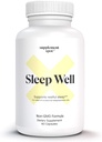 Sleep Well Natural Sleep Aid - Non-Habit פורמולה תוספת למבוגרים w/Magnesium, L-theanine, GABA & Serotonin - Sleep Support for Adults (60 קפסולות, 30 משרתים)