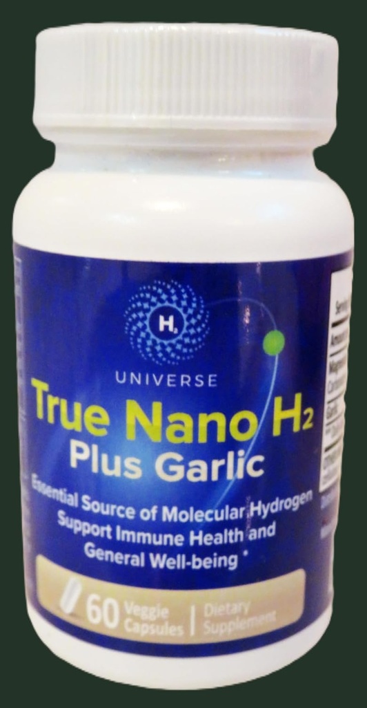 True Nano H2 עם Garlic על ידי H2 Universe Mole |cular Hydrogen with Active Hydrogen Nanobubbles, Boosts אנרגיה, Powerful Antioxidant