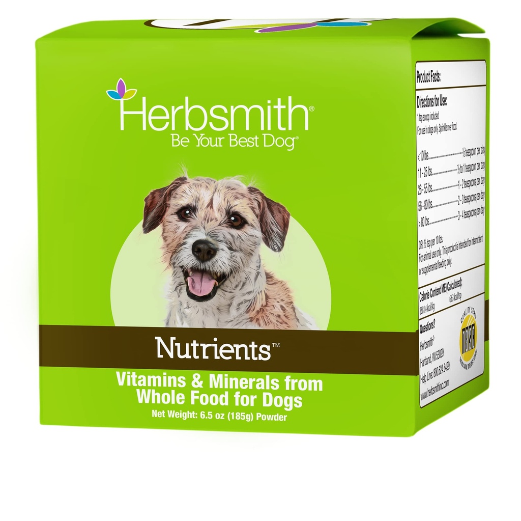Herbsmith Foodss Superfood Multivitamin כולל ויטמינים ומינרלים של Whole Foods Boost Kibble או DIY Raw עם Antioxidants עבור Puppies לזקנים - 6.5 oz