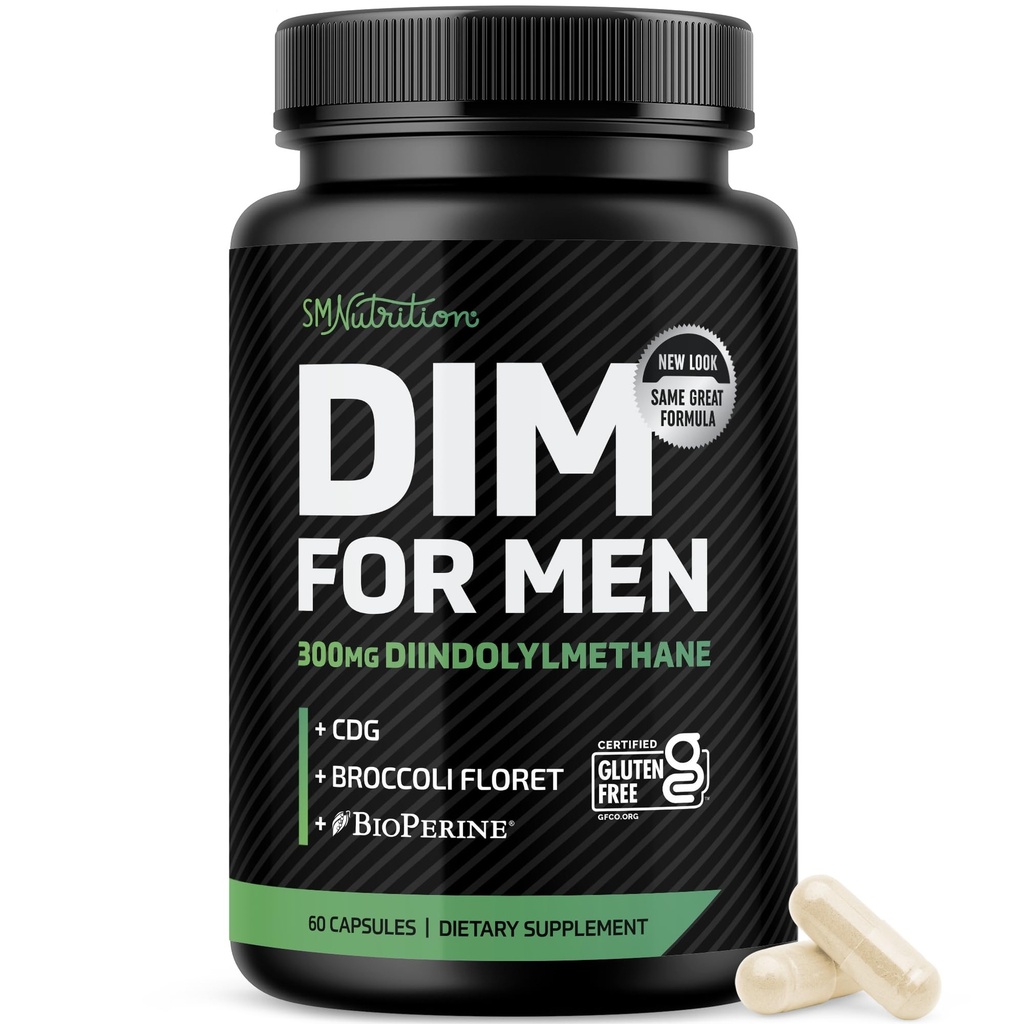 תוספת של גברים 300 מ"ג | Estrogen Blocker & Aromatase Inhibitor | תוספת כוח גברים הורמון איזון ו Fitness Booster עם Diindolylmethane Plus CDG & Broccoli Floret