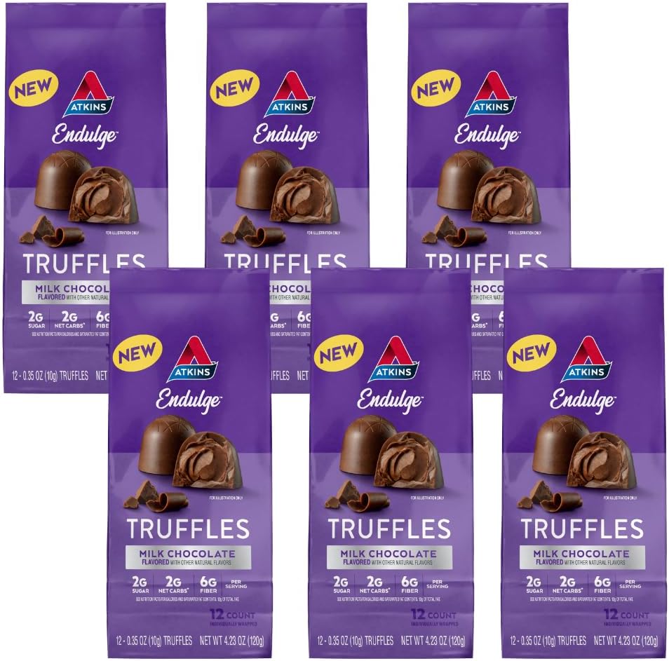 Atkins Endulge חלב טריפטלס, סוכר נמוך, פחמימות נמוכות, Keto Friendly, 6 Pack (12 טרפטים כל חבילה)