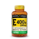 MASON NATURAL ויטמין E 180 מ"ג (400 IU) - Antioxidant and Essentialent, מערכת החיסון בריאה, עור ועיניים, תוסף גוף שלם, 100 Softgels