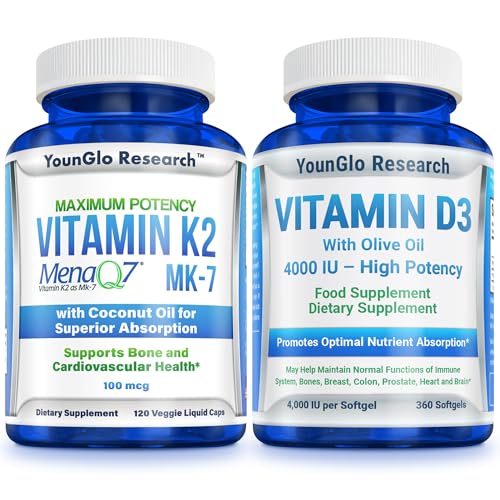 ויטמין D3 4000 IU & ויטמין K2 MK7 100 mcg תוספי