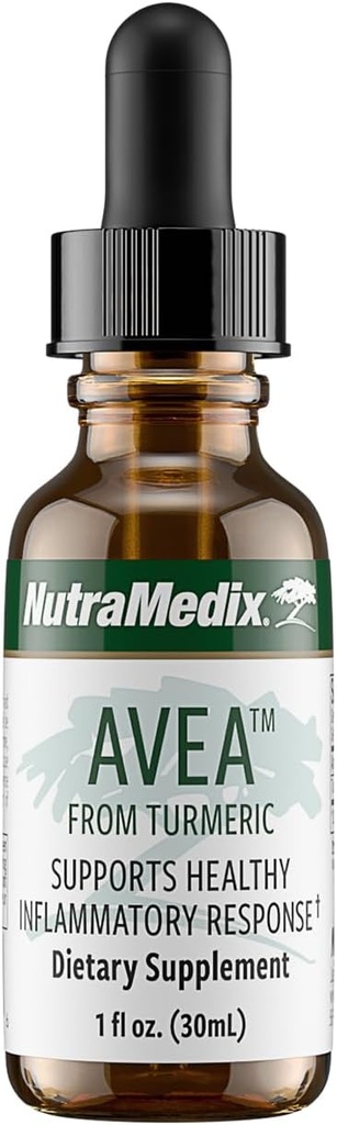 NutraMedix Avea Turmeric Extracts - נוזל תוספת Turmeric עבור מתח, תמיכה Mood וקידום תגובה דלקתית בריאה - Daily Stress Relief טיפות (1oz / 30 מ"ל)