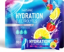 אבקת hydrotion Packets - Recovery Drink Mix with Sodium, Potassium, Magnesium, Calcium, ויטמין C & Zinc - Sugar Free, Keto, Non GMO & טבעוני - Strawberry Lemonade - 32 Stickss
