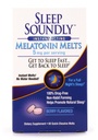 Sleep Soundly Melatonin Melts 5 מ"ג ברי פלאמור, Night Time Sleep Aid for Adults, Fast Acting Sleep Formula, 60 Count, White White White