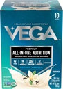Vega אורגני All-in-One טבעוני אבקת חלבון, וניל צרפתית - Superfood Ingredients, ויטמינים לתמיכה בתחמושת, Keto Friendly, Pea חלבונים לנשים וגברים, 13.5 oz (Packaging May Vary)