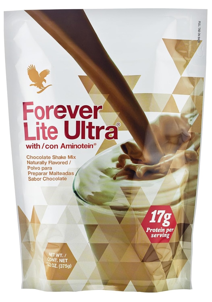 Forever Living - Lite Ultra Chocolate Protein Shake Mix with Aminotein, Low Carb Drink for Lean שריר Mass, 13.2 oz