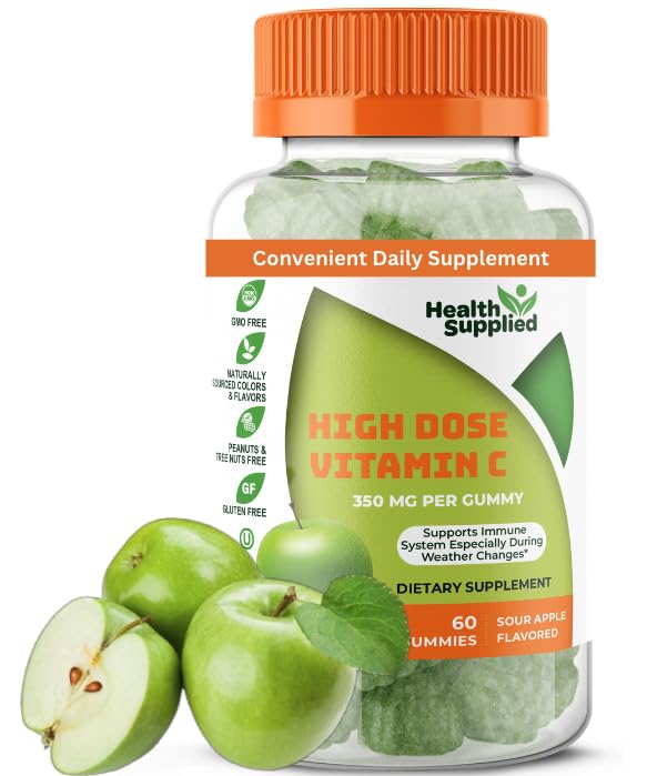 Sour Apple Flavored ויטמין Cmies Mega Dose - 1050 מ"ג ויטמין C - Boosts Immune System and Supports Heart Health - Great Tasting and Easy to Swallow