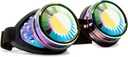 GloFX Polychrome Wormhole Kaleidoscope Goggles - פסטיבל Rave תלבושות Cosplay Prism EDM 3D Welding גותית Goggles
