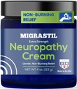 עיבוד בסיסי Migrastil Neuropathy הקלה קרם תוספת כוח עבור רגליים, מחוקקים וידיים. מיוצר בארה"ב. טבעוני ו Cruelty-Free, non-Gry, Gentle, non-Burning with Cooling Effect (4 oz).