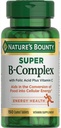Nature's Bounty Super B-complex with Folic Acid Plus ויטמין C, 300 טבליות (2 X 150 ספירה בקבוקים)