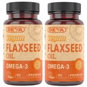 DeVA אורגני ויטמיןs Flax Seed שמן - עשיר אומגה 3, Cold-Pressed & Unrefined - 90 קפסולות, 2Pack Seed שמן