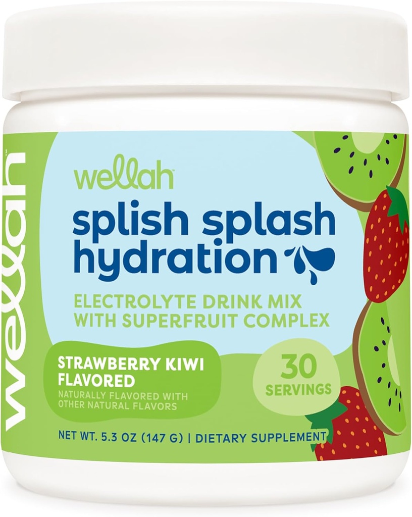 Wellah Splish Splash hydrotion Electrolyte Drink Mix (Strawberry Kin Flavored, 30 משרתים)