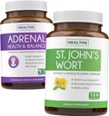 Adrenal & St. John's Wort (4-Month Supply Supply Pack - Adrenal Support with L-Tyrosine (120 קפסולות) & St. John's Wort with Powerfil 900mcg Hypericin 500 מ"ג לקפסולה (120 קפסולות)