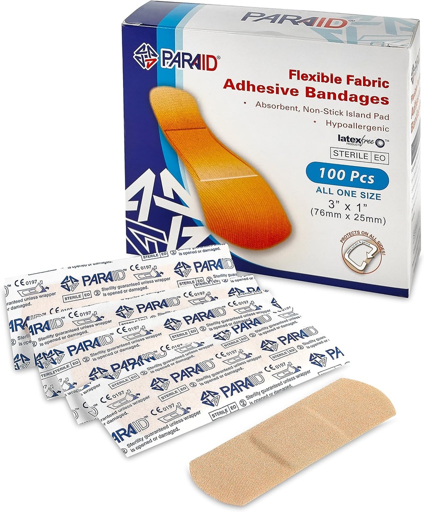 עמוד גמיש Bandages - Flex fabric Adhesive Bandages Finger-Tip Bandages Knuckles and Thumb Bandages for Finger Care and Protect Wounds from זיהומים - (100 Count Box)