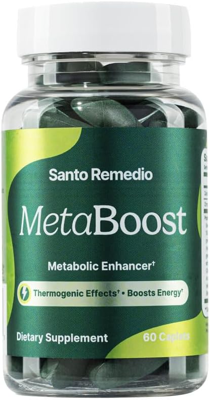 סנטו Remedio MetaBoost, תוספת תזונתית, Metabolic Enhancer, מספק אפקט armogenic, מגביר את Calorie Burn, תה ירוק (המתנורגני), Chromium ו Calcium, 60 טבליות, Vegetarianarian