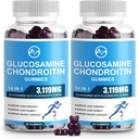 M Inch Glucosamine Chondroitin חניכיים, 1500 Glumgcosamine ו 1000 מ"ג MSM לשרת, תוספת תמיכה משותפת למבוגרים, Elderberry Flavor, 45 משרתים (Pack של 2)