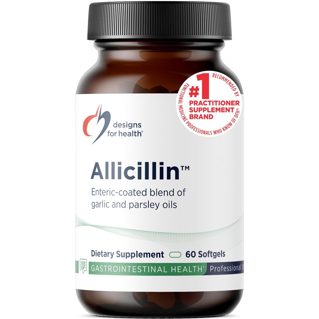 מוצרי בריאות Allicin - תוסף Allicin עם 200 מ"ג שמן Garlic + Parsley שמן - Garlic Pills with Powerful Sulfides - Enteric Coated כדי לעזור להפחית Odor, non-GMO (60 Softgels)