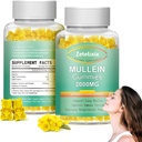 2 Pack Mullein Gummies - Mullein Leaf Extract for Lungs, Lung Detox ניקויse עבור מעשנים, Mullein Lung תמיכה תוספת תמיכה עבור תמיכה החיסון, Mucus הקלה, 120 סוכר חינם חניכיים טבעוניות