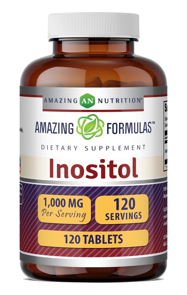 פורמולה מדהימה Inositol Tablets תוסף | 1000 Mg לכל משרת | ויטמין B8 | Non-GMO | Gluten-Free | Made in USA (1 Pack, 120 Count)