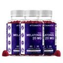Vitamatic Melatonin 20 מ"ג חניכיים למבוגרים, 30 משרתים - 60 חניכיים צמחוניות - Non-Habit Forming תוסף