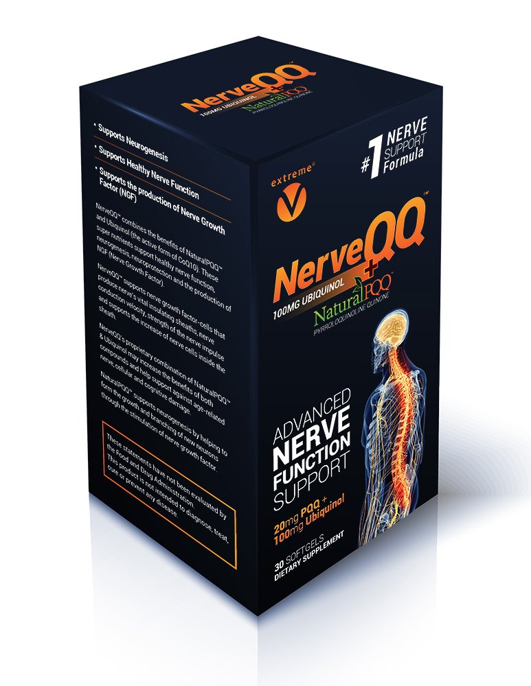 NerveQ Ultra Advanced Formula Neuropathy Support - # 1 מומלץ Nerve Growth Factor (NGF) בריאות ותפקוד. 100 מ"ג של Ubiquinol (QH) פלוס טבעי PQQ 20 מ"ג (Vegetarian Softgels)