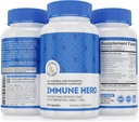 Immune Hero Immune Support Supplement - Immune System ויטמינים - ויטמין C, E, B6, Zinc, L-Glutamine, Echinacea, Garlic, Turmeric + Elderberry קפסולות + Probiotics for Gut Health Protection, טבעוני
