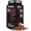 אבקת חלבון טבעוני של Birdman Falcon, 31g חלבון, 5g Creatine, 5g BCAA, Probiotics, Electrolytes, Pre Workout, Low Carb, Sugar Free & Milk Free, Plant Based Chocolate Protein -19 משרת חלבונים