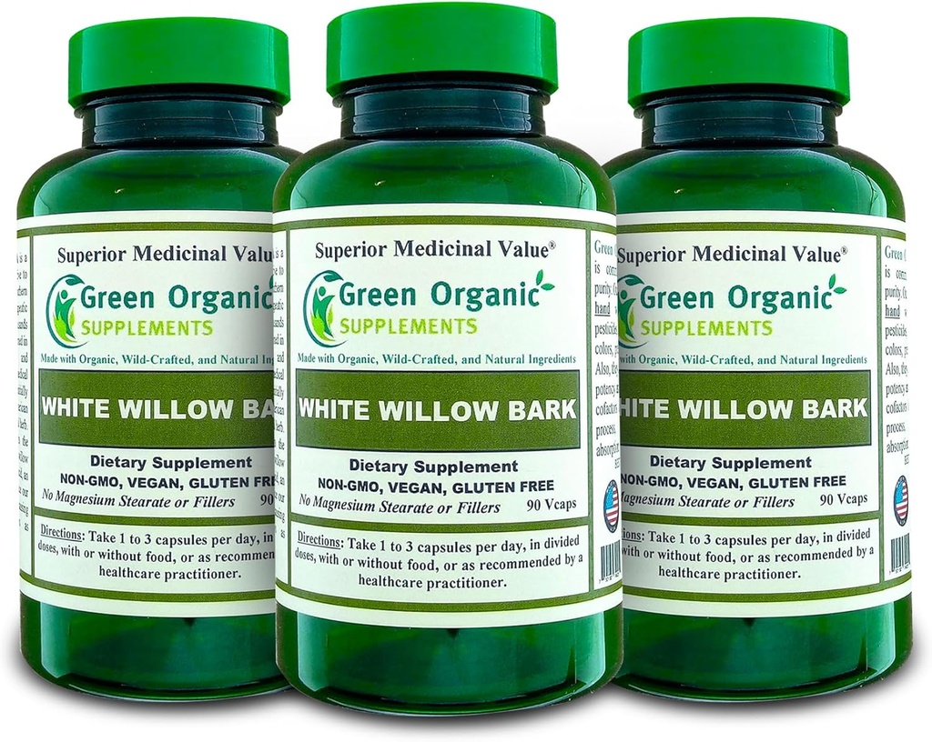 White Willow Bark קפסולות | 710 מ"ג | 90 Veg Caps Pain Relief - White Willow Bark Extract