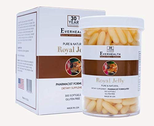 EVERHEALTH Vital רויאל ג'ולי 1000 מ"ג (300 Softgels) דיאטת תוספת אורתוטי טהור איכות Genuine